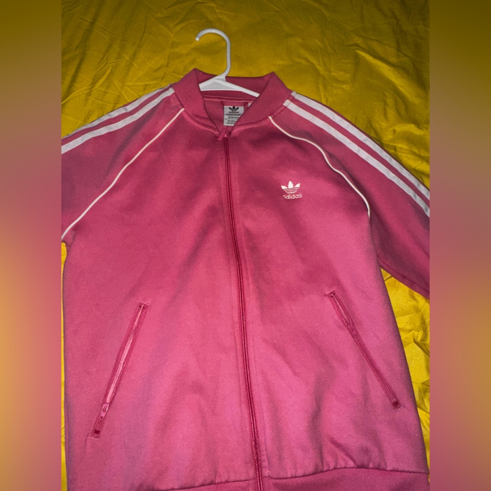 Adidas Pink Jacket with White Accents